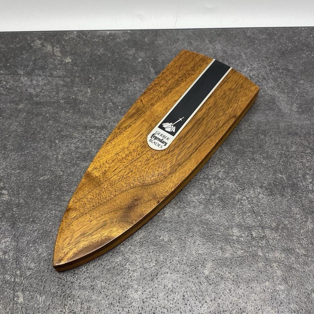 Vintage Gerber Legendary Blades 2 Slot Wooden Knife Block Wall Mounted +‎ Screws